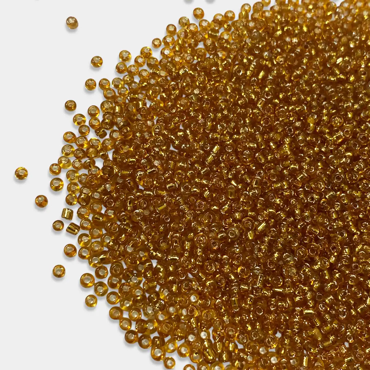 Glass Seed or Sugar Beads 2mm Dark Gold or Honey Color (25grams)