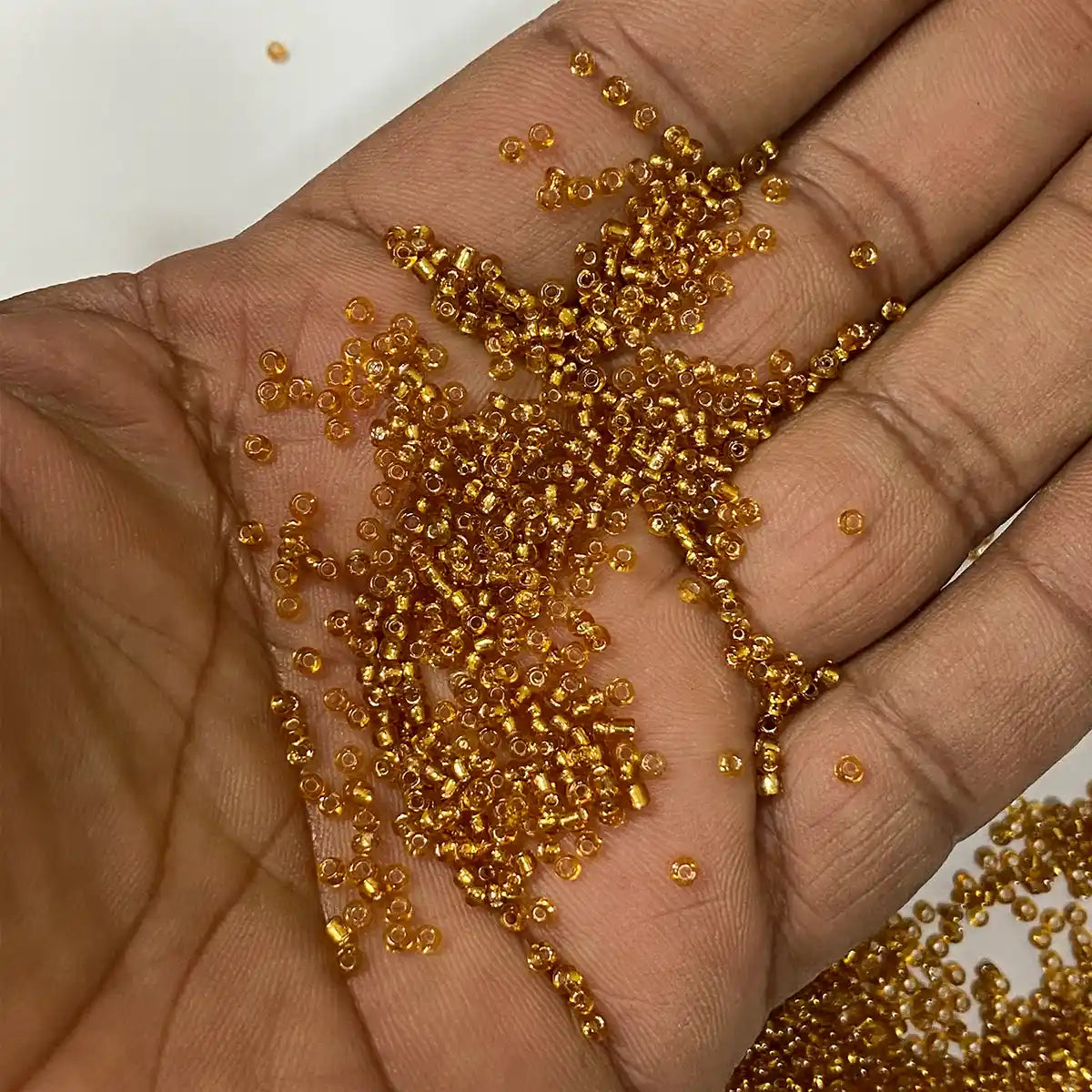 Glass Seed or Sugar Beads 2mm Dark Gold or Honey Color (25grams)