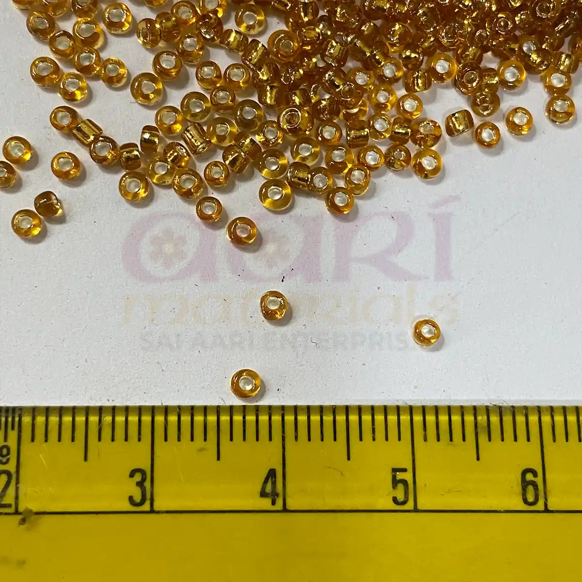 Glass Seed or Sugar Beads 2mm Dark Gold or Honey Color (25grams)