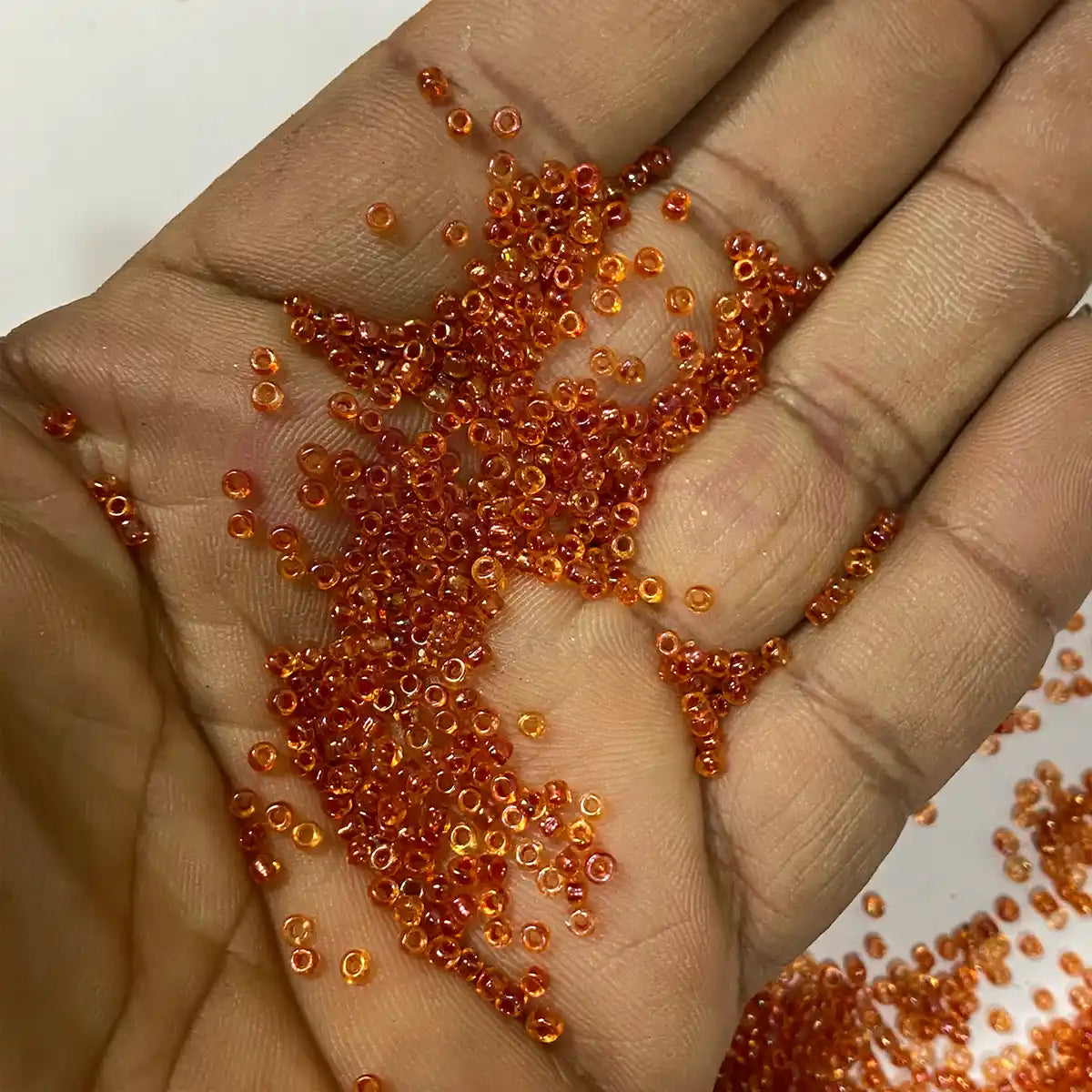 Glass Seed or Sugar Beads 2mm Dark Orange Color (25grams)