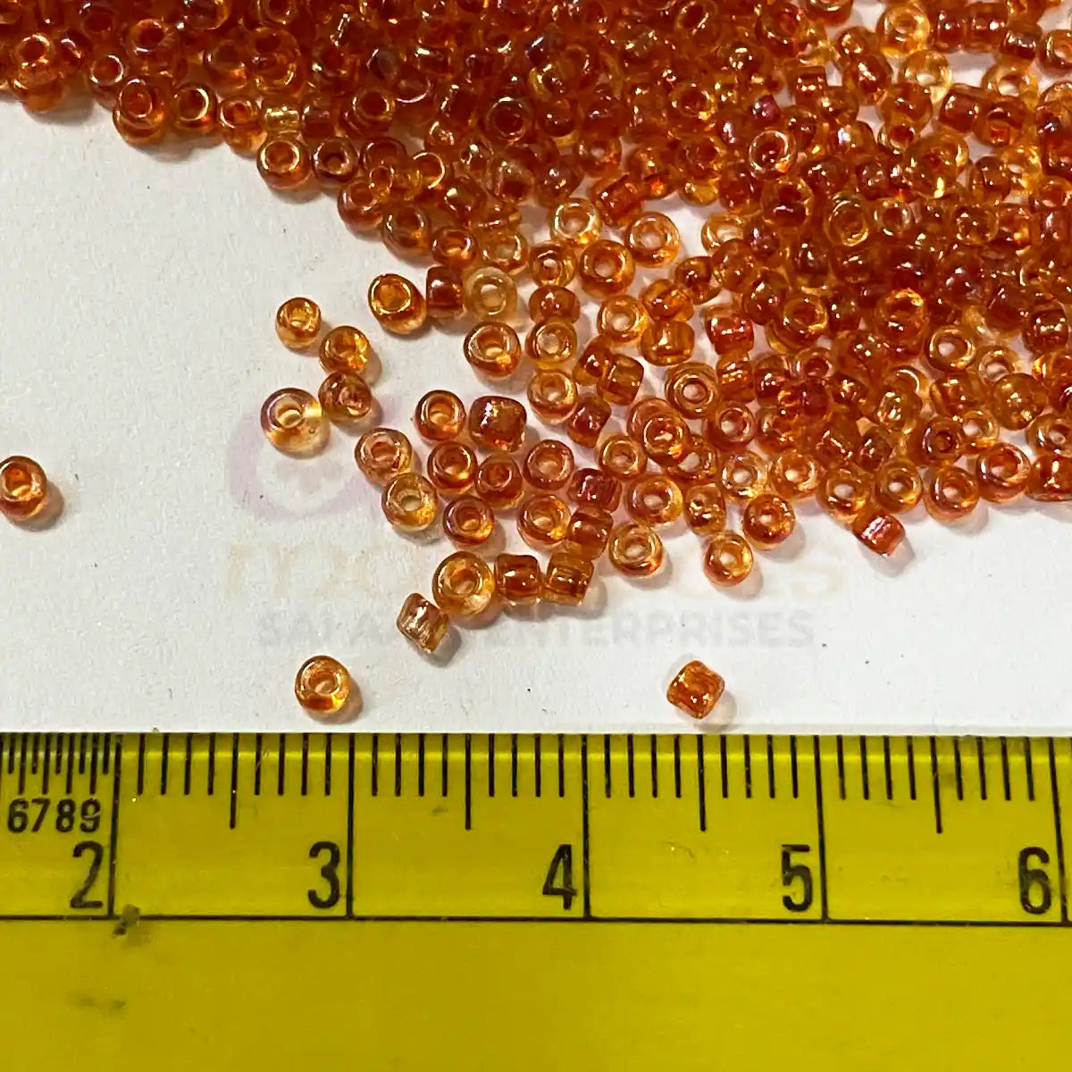 Glass Seed or Sugar Beads 2mm Dark Orange Color (25grams)