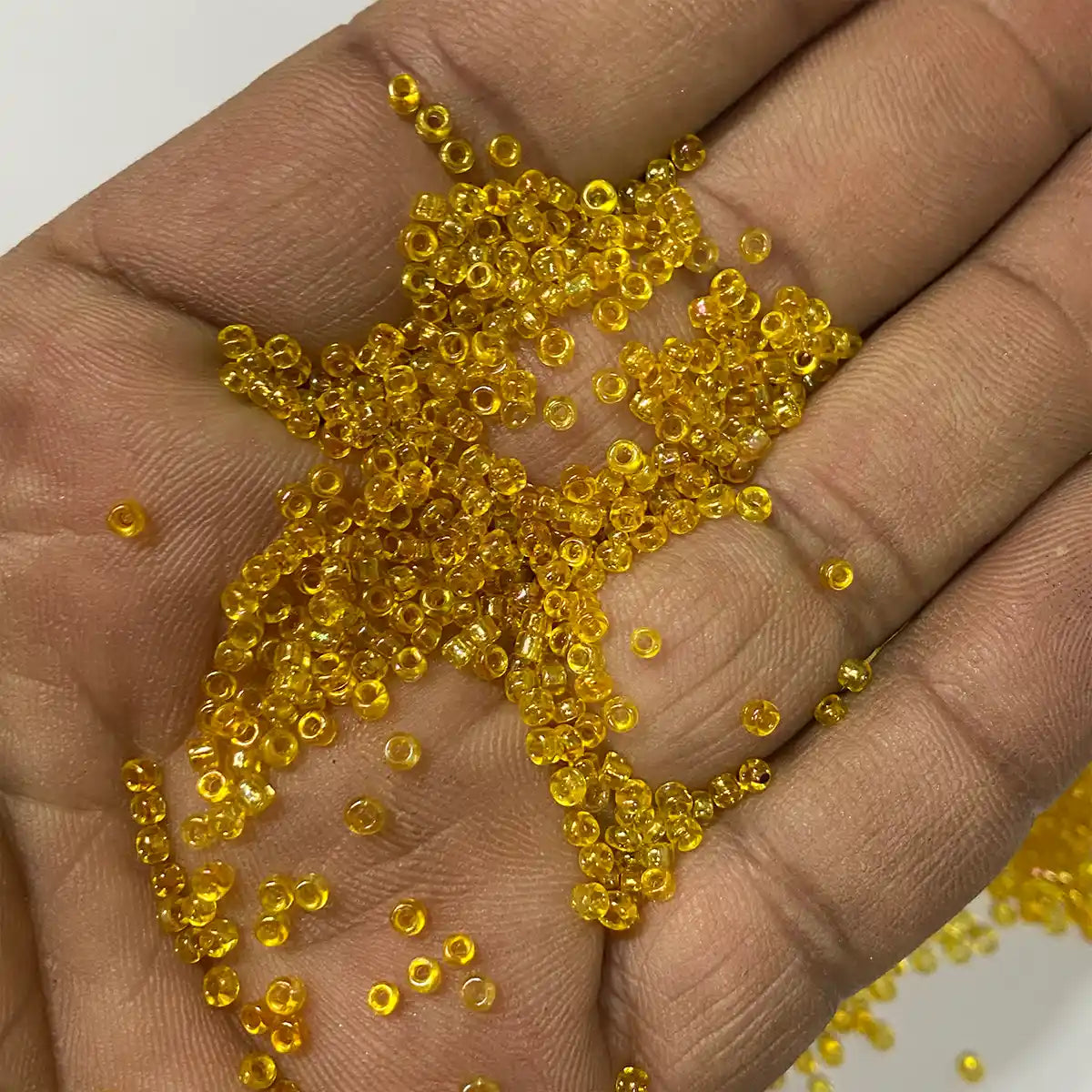 Glass Seed or Sugar Beads 2mm Dark Yellow Color (25grams)