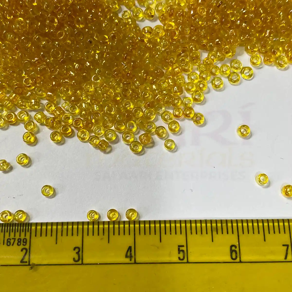 Glass Seed or Sugar Beads 2mm Dark Yellow Color (25grams)