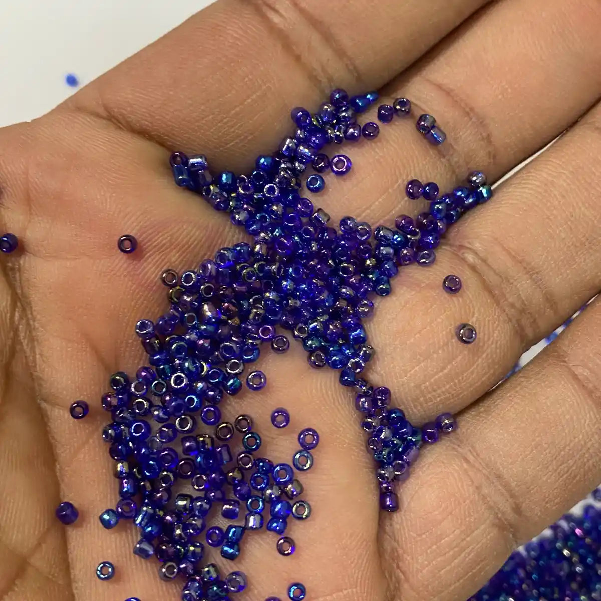 Glass Seed or Sugar Beads 2mm Dual Tone - Blue With Violet Color (25grams)
