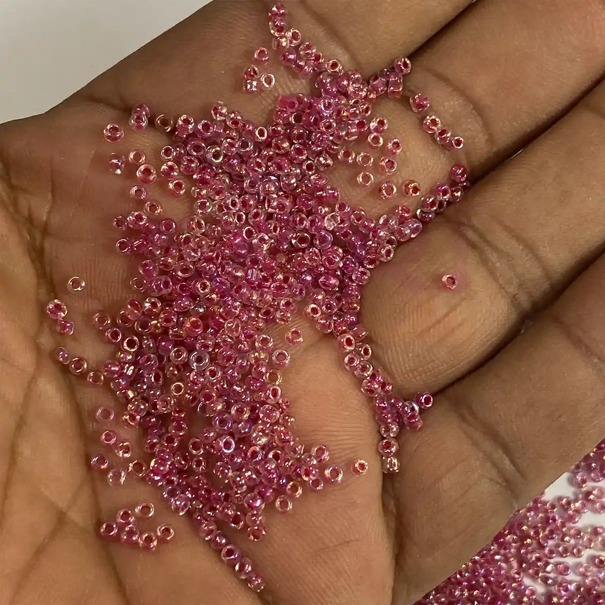Glass Seed or Sugar Beads 2mm Dual Tone - Pink with Multicolor Shade (25grams)