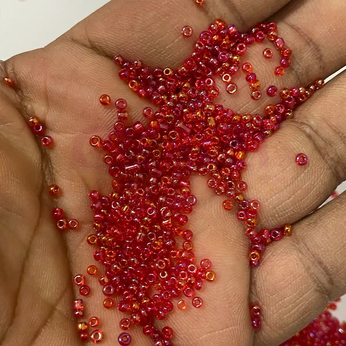 Glass Seed or Sugar Beads 2mm Dual Tone - Rose with Yellow Color (25grams)