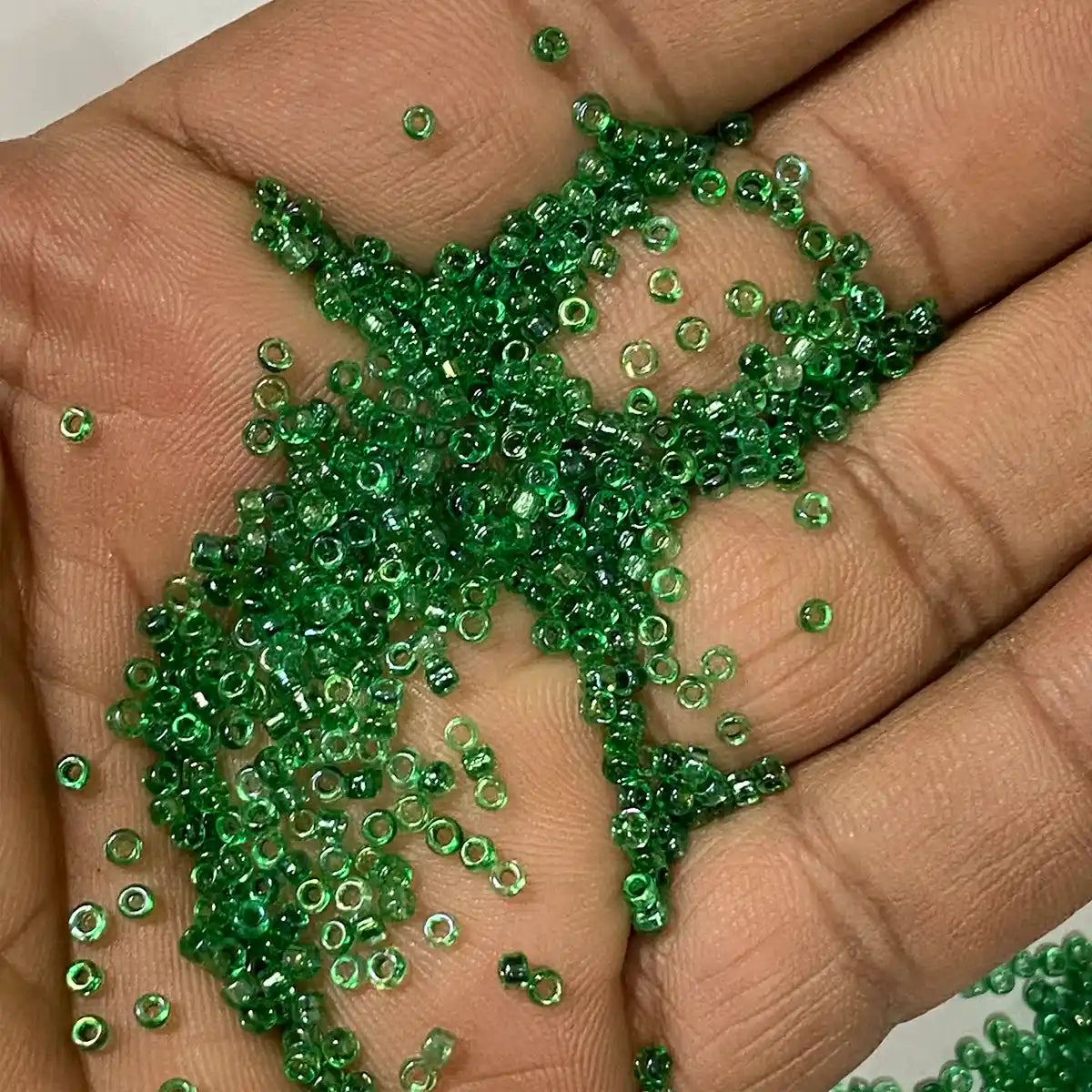 Glass Seed or Sugar Beads 2mm Green Dual Tone Color (25grams)