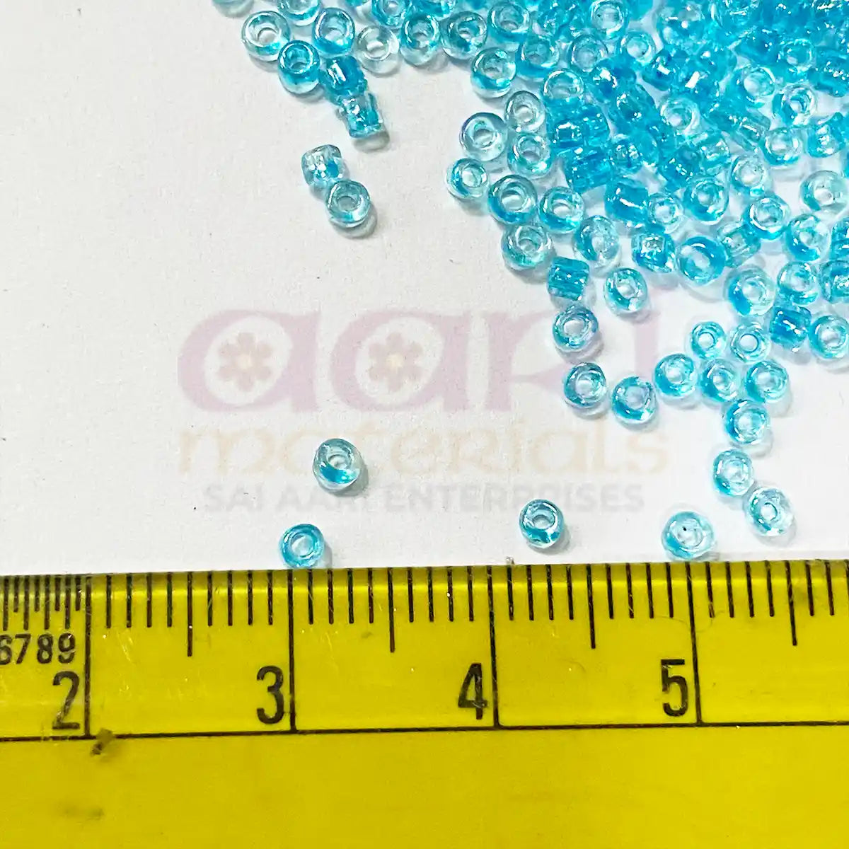 Glass Seed or Sugar Beads 2mm Light Blue Color (25grams)
