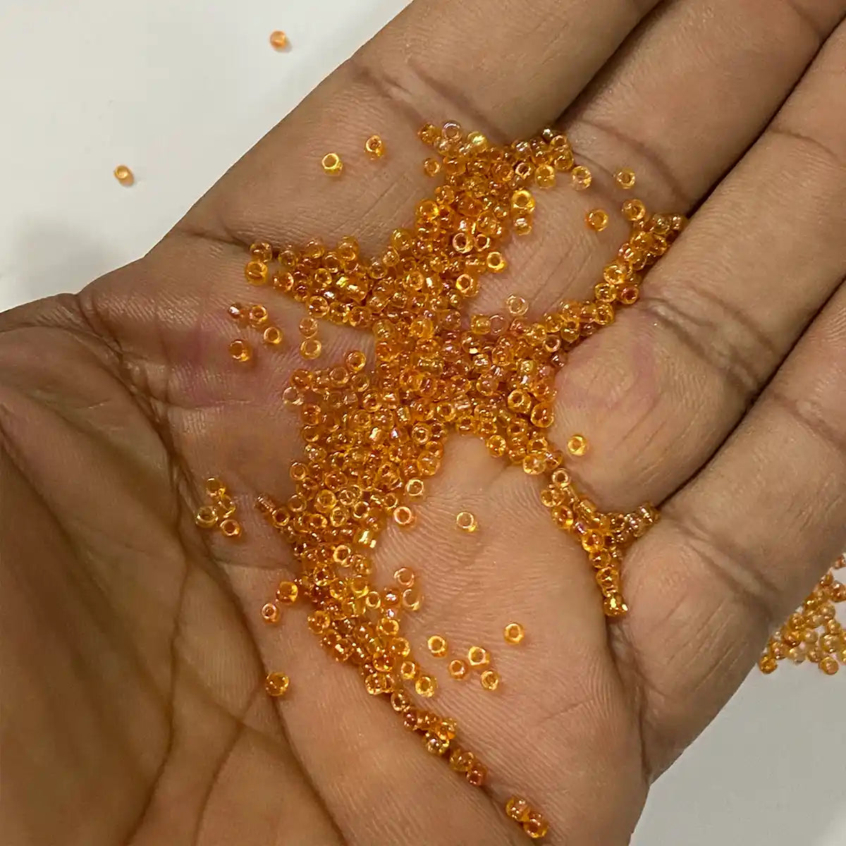 Glass Seed or Sugar Beads 2mm Orange Color (25grams)