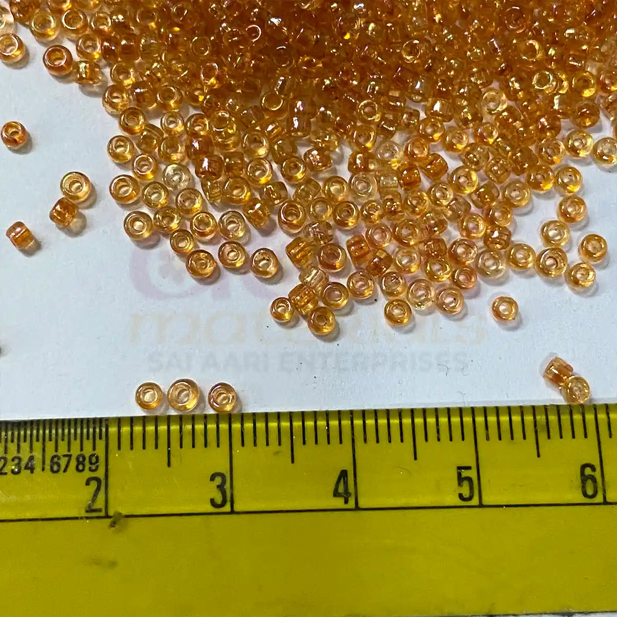 Glass Seed or Sugar Beads 2mm Orange Color (25grams)
