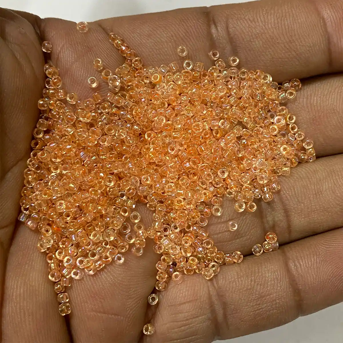 Glass Seed or Sugar Beads 2mm Light Orange Color (25grams)