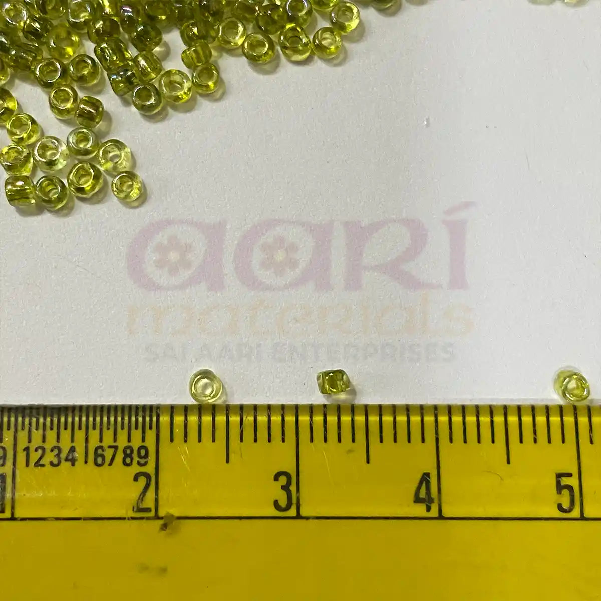 Glass Seed or Sugar Beads 2mm Olive Green Color (25grams)