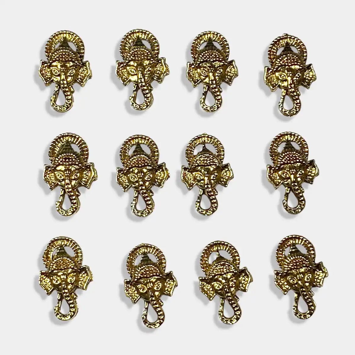 God Ganesh Metal Gold Plated Charms for Jewellery Bracelet Making and Crafts Work 1pc
