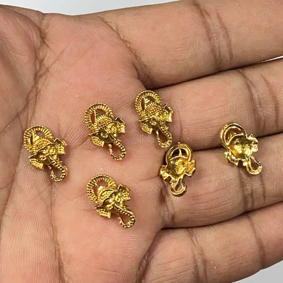God Ganesh Metal Gold Plated Charms for Jewellery Bracelet Making and Crafts Work 1pc