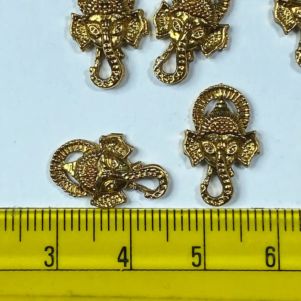 God Ganesh Metal Gold Plated Charms for Jewellery Bracelet Making and Crafts Work 1pc