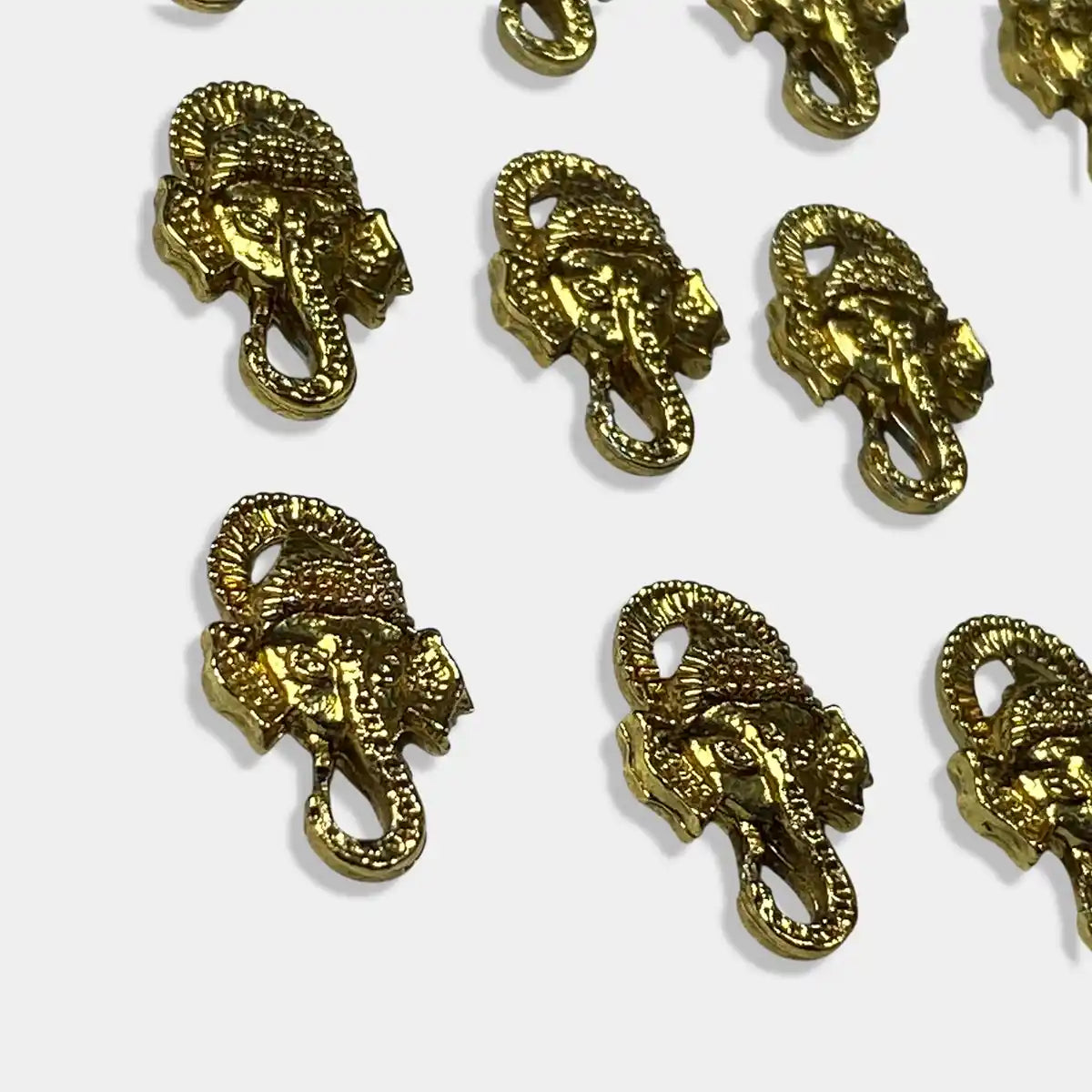 God Ganesh Metal Gold Plated Charms for Jewellery Bracelet Making and Crafts Work 1pc