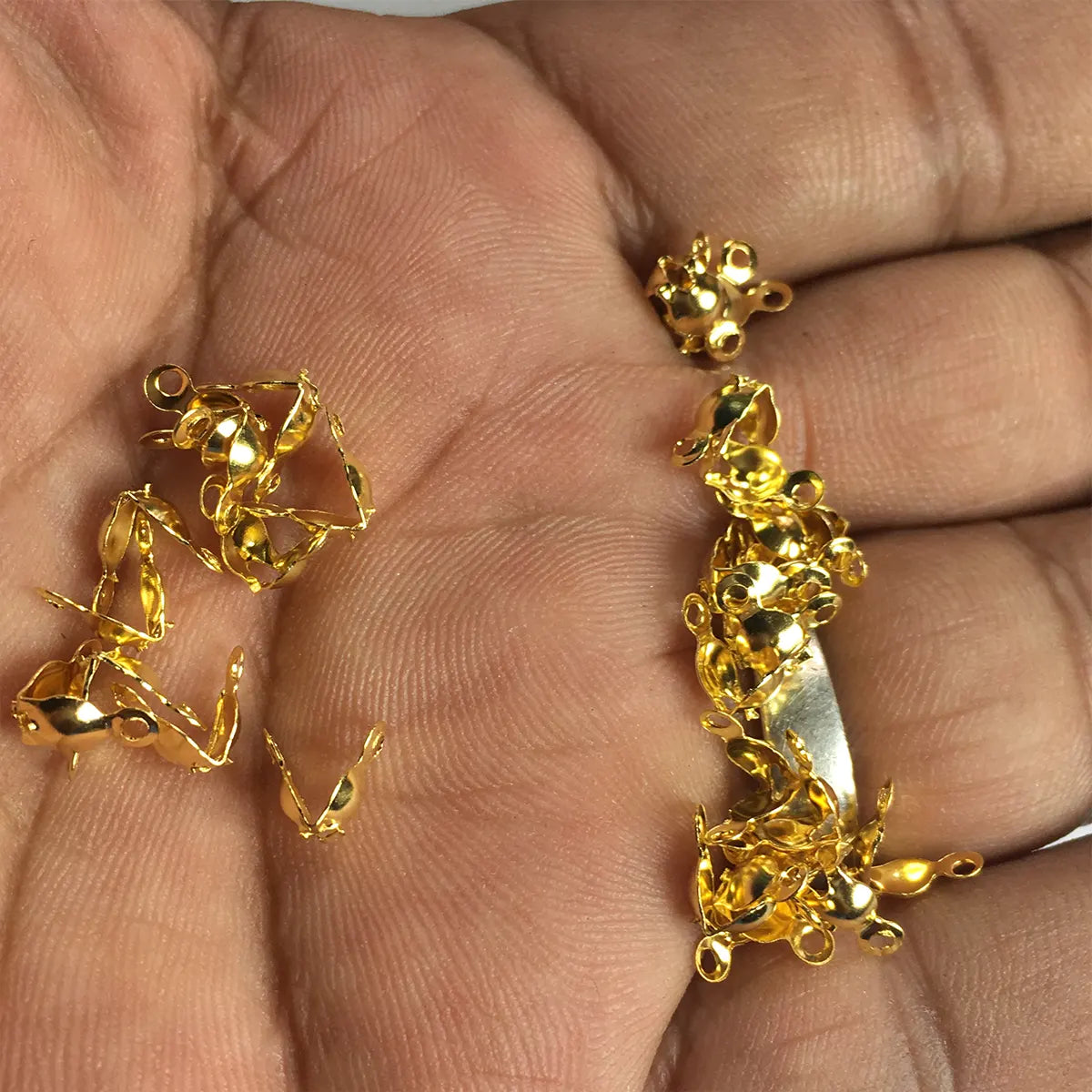 Gold Color Bead Clasps or Crimp Ends for Jewelry Making and Crafts (10grams)