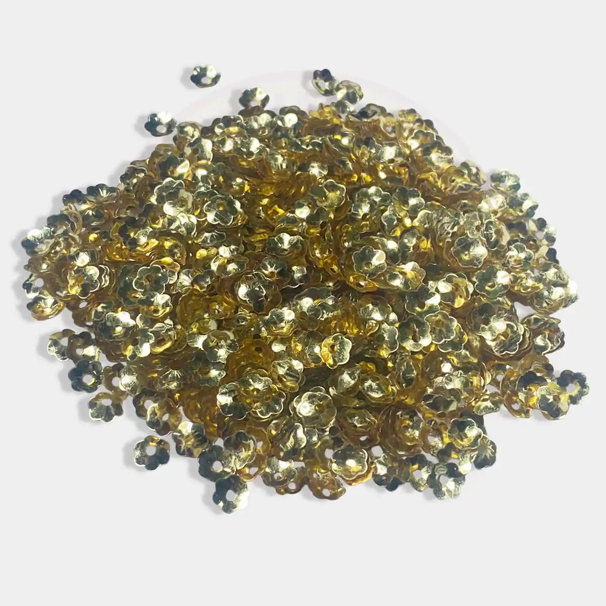 Gold Color Flower Cup Sequins 6mm - Pack of 10 grams
