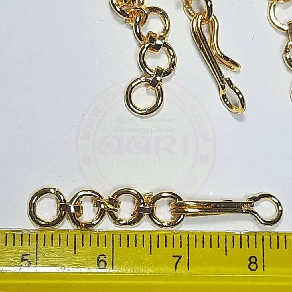 Gold Color Kadi Connector Hook Brass Clasp With Extender Chain (5 Pieces)