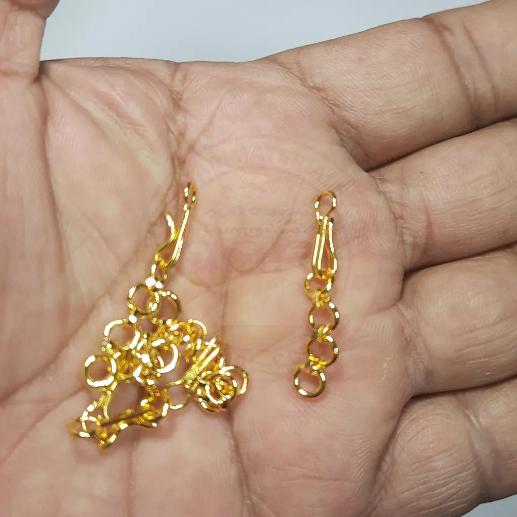 Gold Color Kadi Connector Hook Brass Clasp With Extender Chain (5 Pieces)