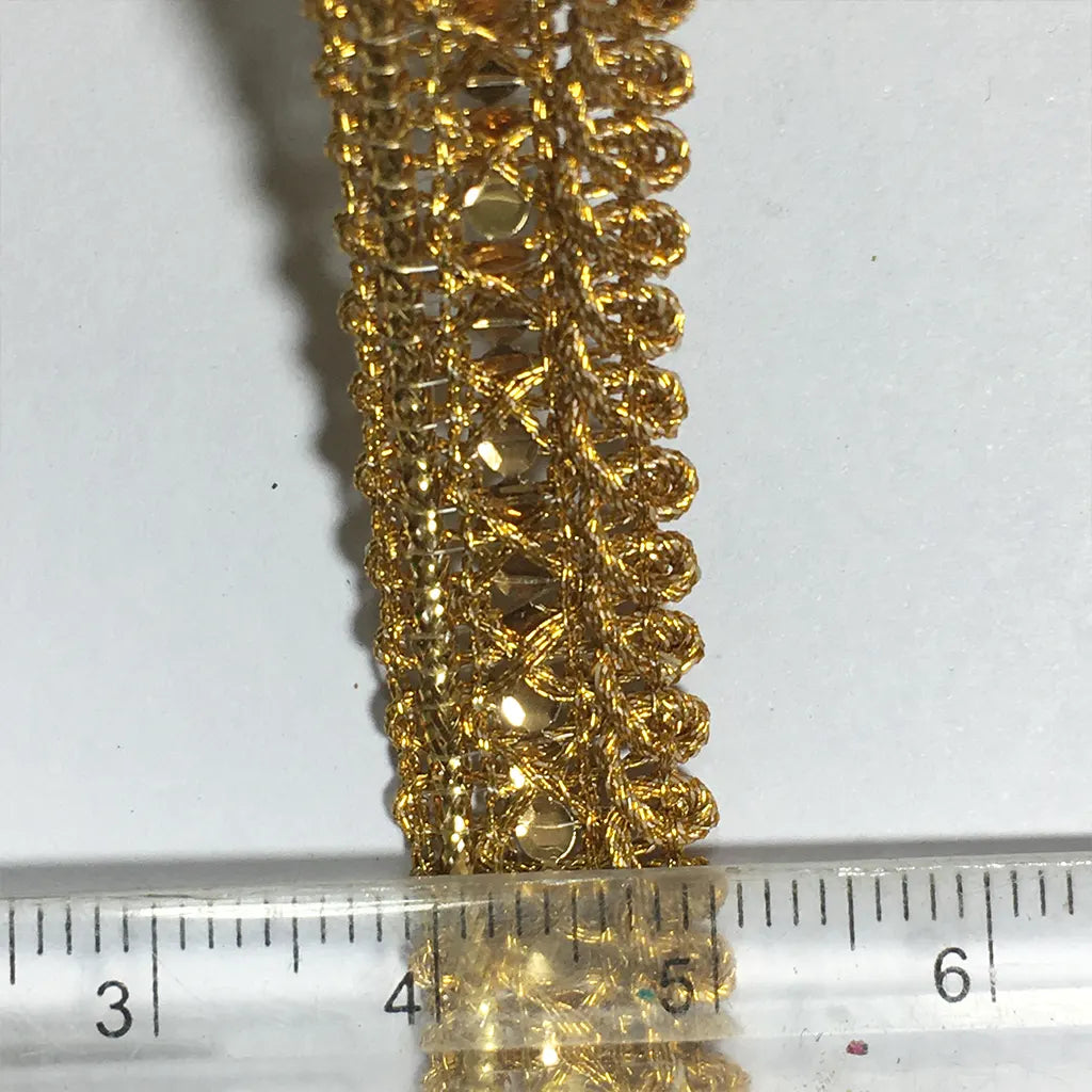 Gold Color Stone Lace No.18115 (1Meter)