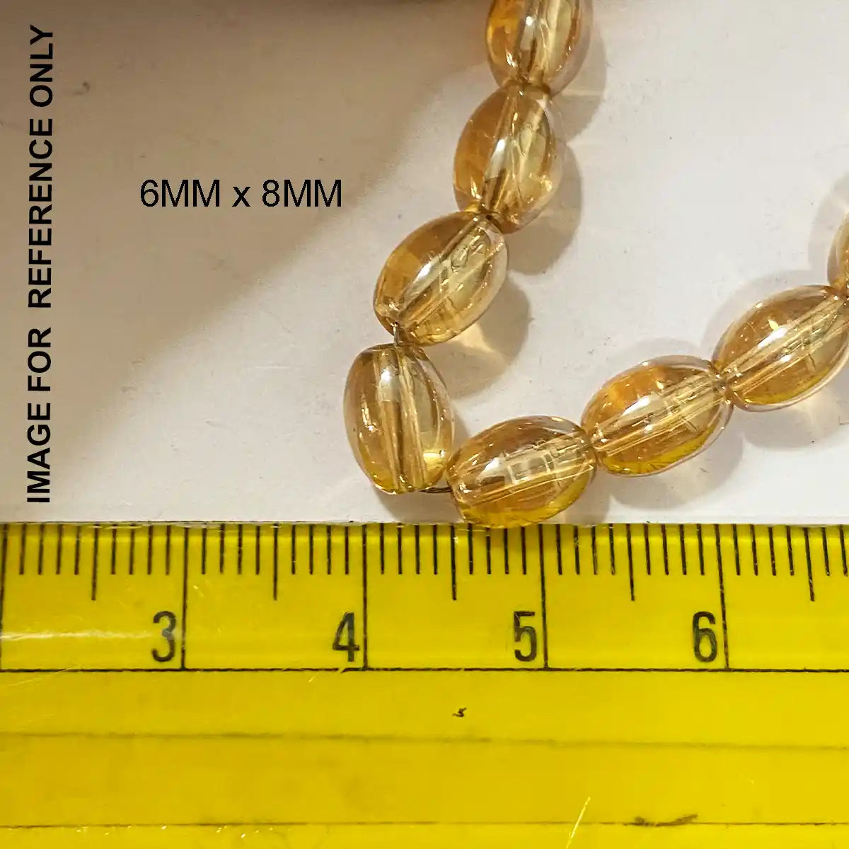 Rose Color Oval Shape Beads Size-6mmx8mm - Pack of 1 string