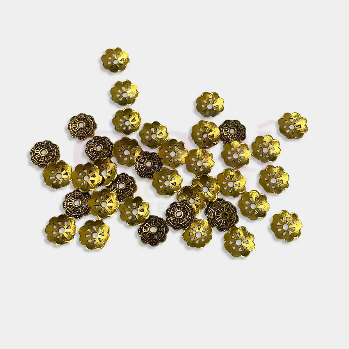 Gold Flower Bead Caps 10mm - Pack of 10 Grams