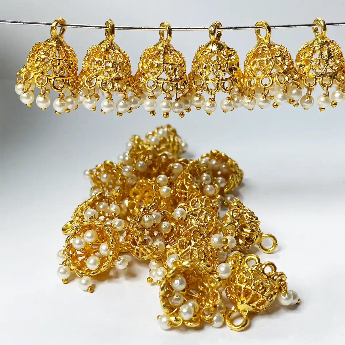 Golden Loreal Jhumka Model No - MD346 (2 Pcs)