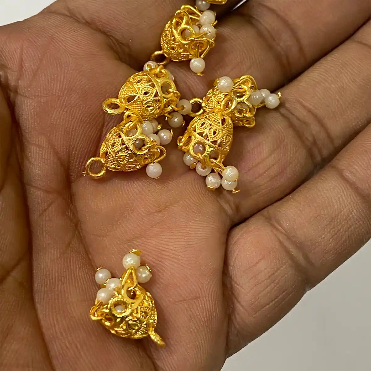Golden Loreal Jhumka Model No - MD847 (2 Pcs)