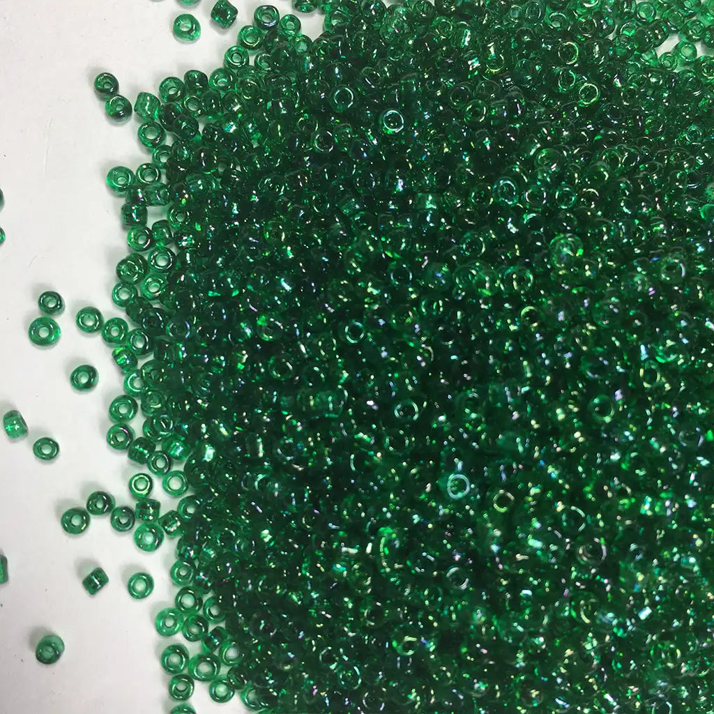 Glass Seed or Sugar Beads 2mm Green Color (25grams)