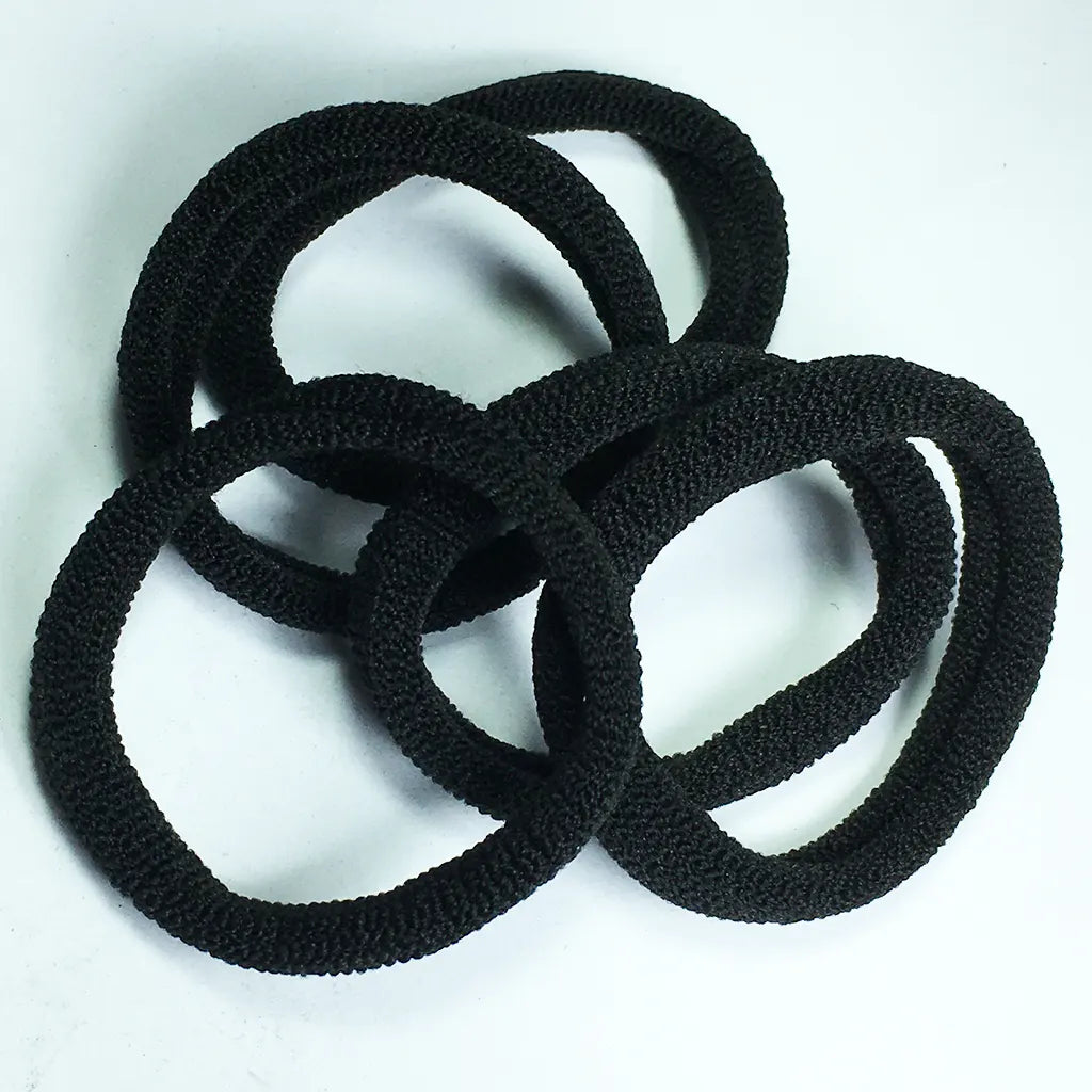 Hair Bands Stretchable Elastic Black Color Pack of 6pc