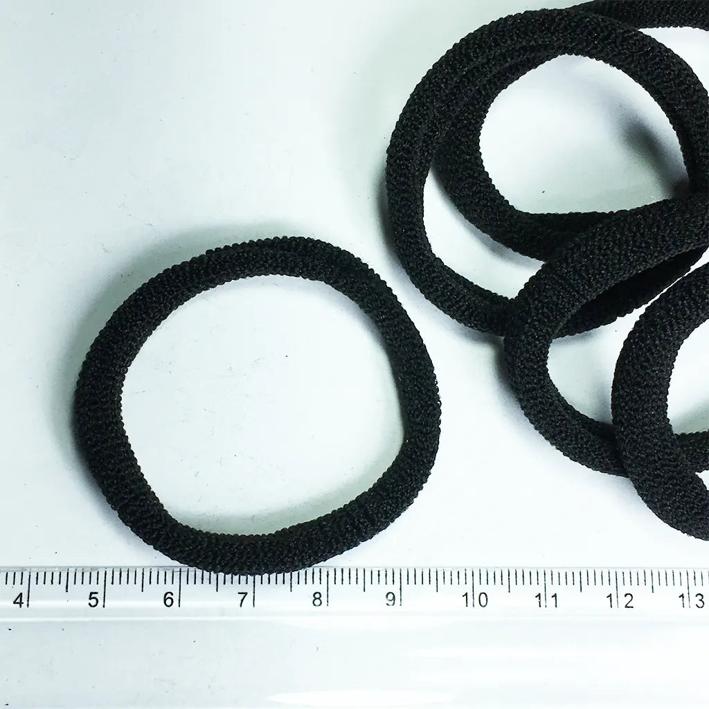 Hair Bands Stretchable Elastic Black Color Pack of 6pc