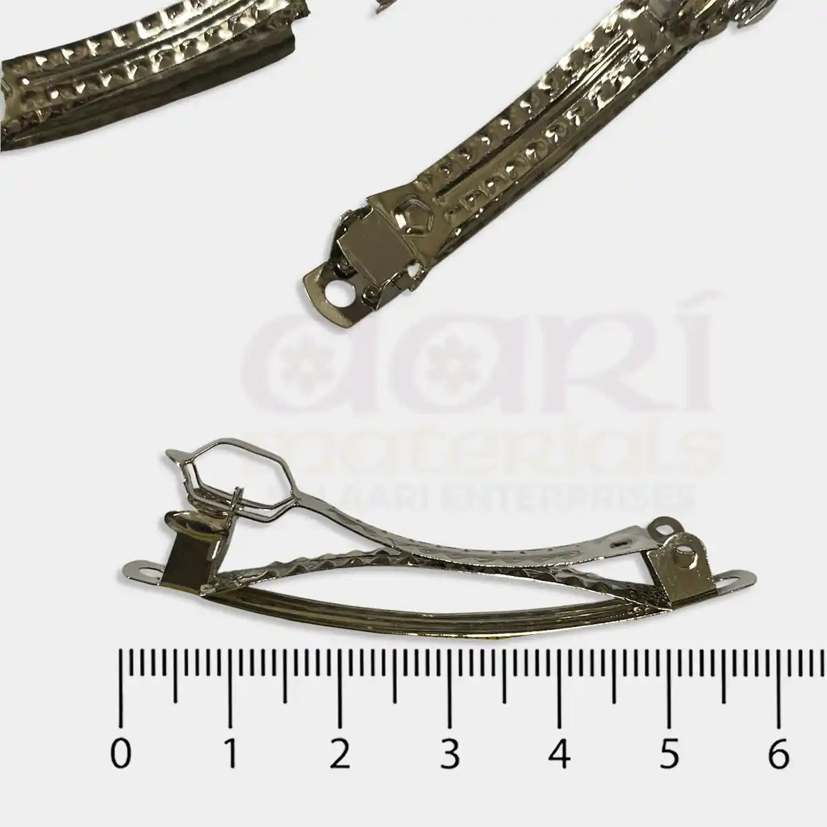 Hair Center Clip Base Silver (1 Pc) – 2.3 Inch (6 cm) DIY Hair Accessories
