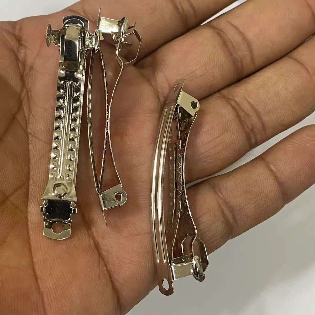 Hair Center Clip Base Silver (1 Pc) – 2.3 Inch (6 cm) DIY Hair Accessories