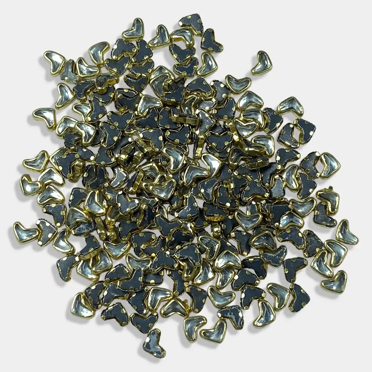 Heart or V Shape White Color Kundan Stones - 25grams