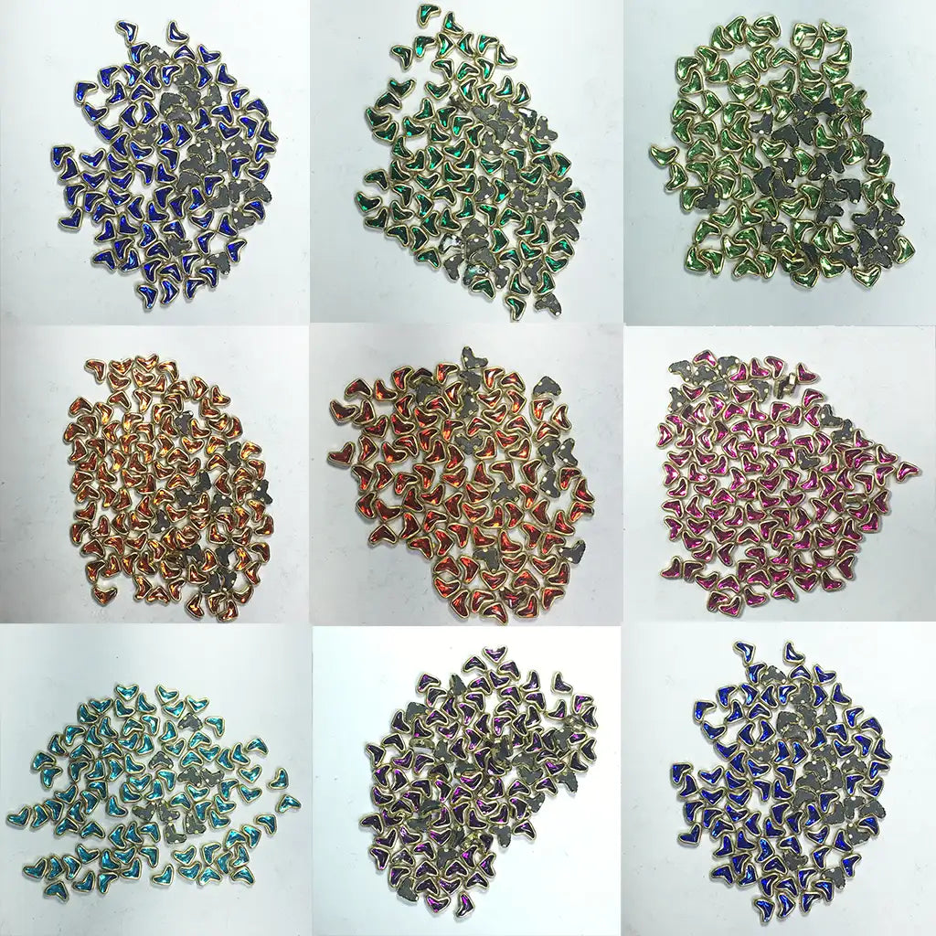 Heart or V Shape Glass Kundan Stones Framed Stone (20grams)