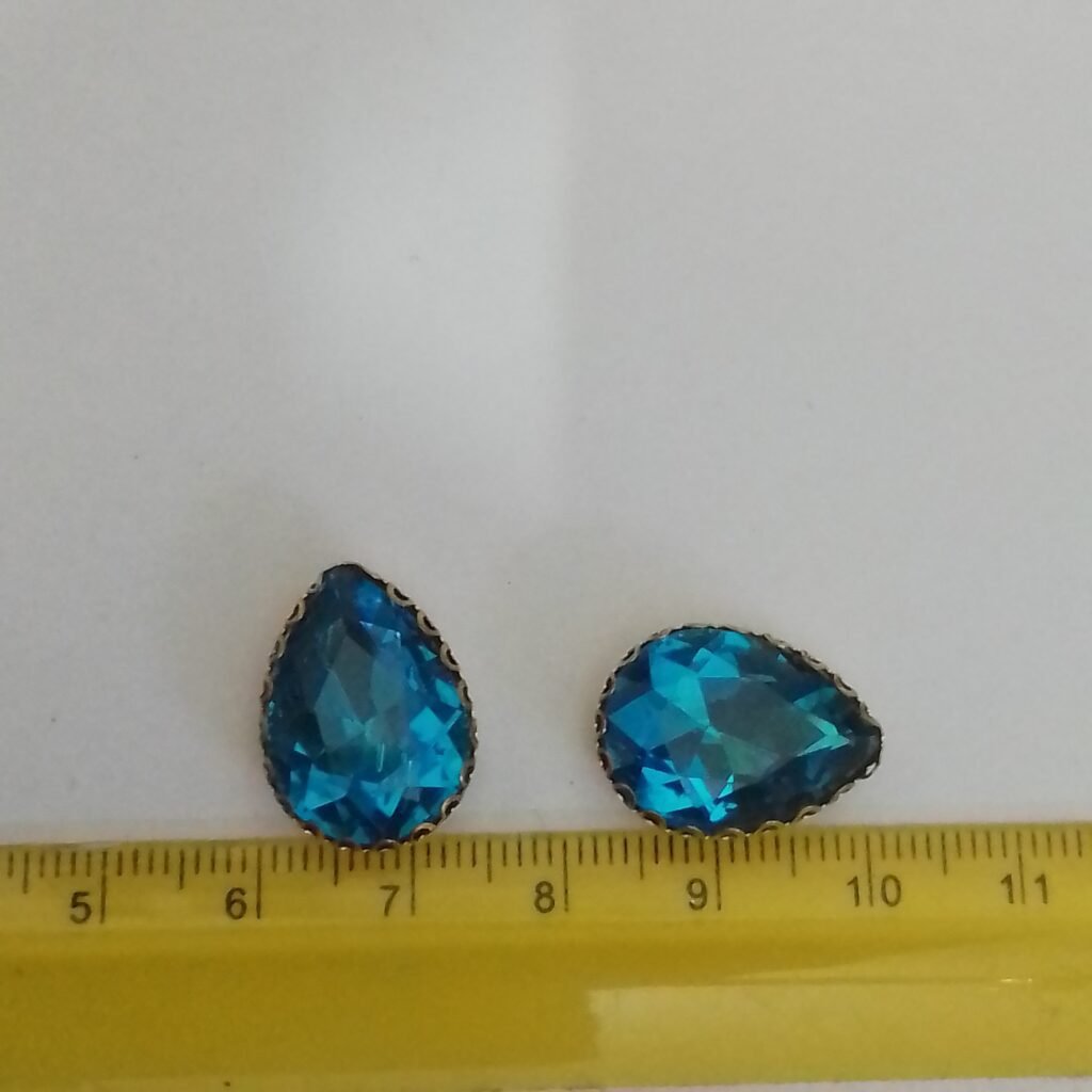 Clip Stone Sky Blue Color 18x14mm Drop Shape (1pc)