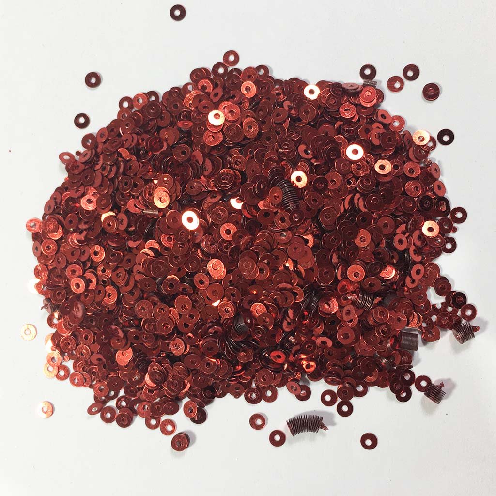 Jamki / Chamki Sequence / Round Shape Sewing Sequins 2.5MM Maroon Red Color(10g)