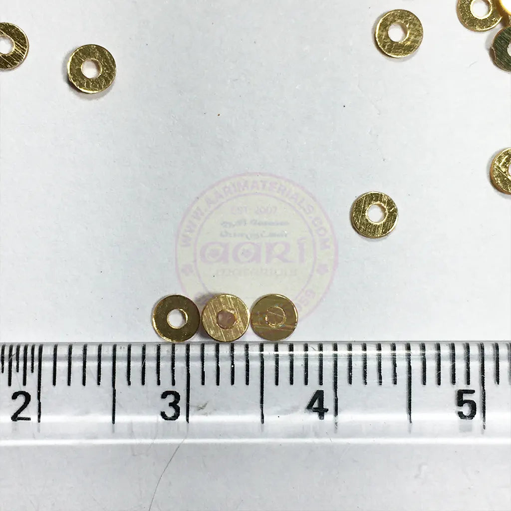Jamki or Chamki Sequence or Round Shape Sewing Sequins 3MM Gold Color (10g)