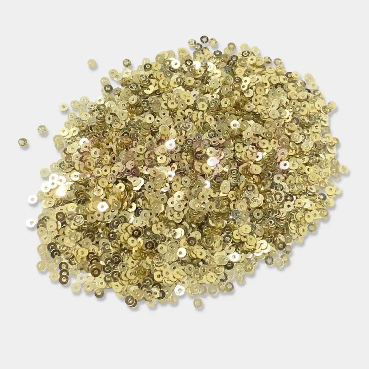 Jamki or Chamki Sequence or Round Shape Sewing Sequins Color Light Gold 3MM (10g)