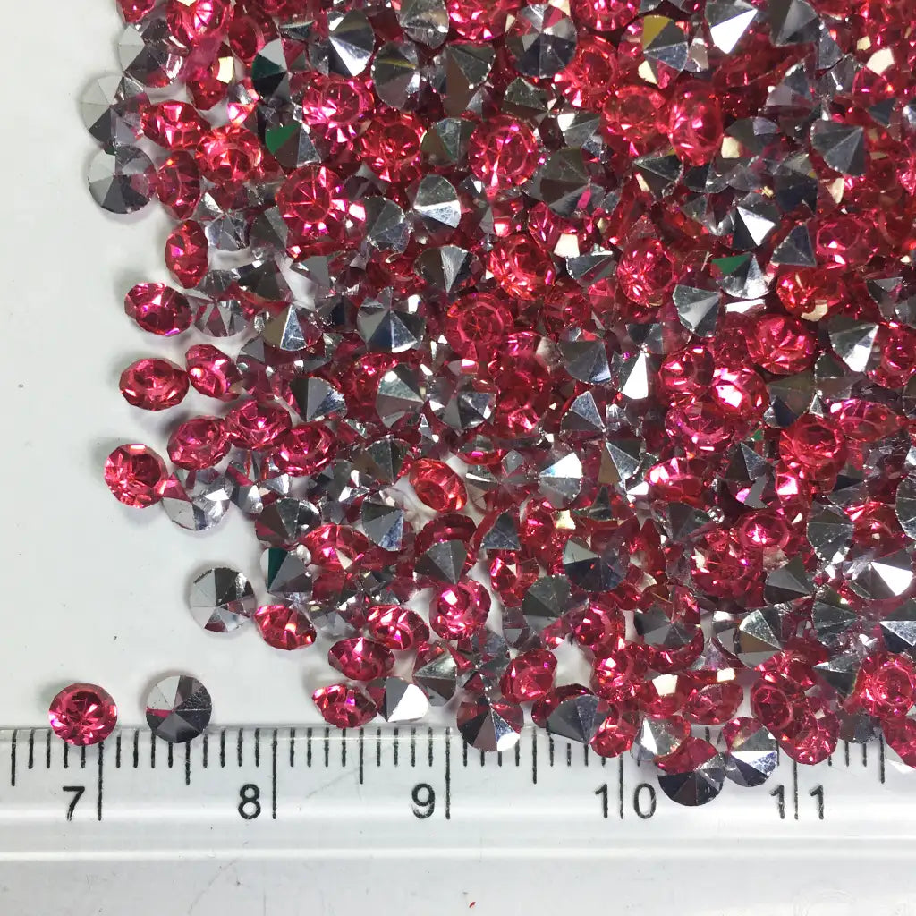 Jarkan Diamond Stone Pink Color 10gram (Size SS14) Plastic