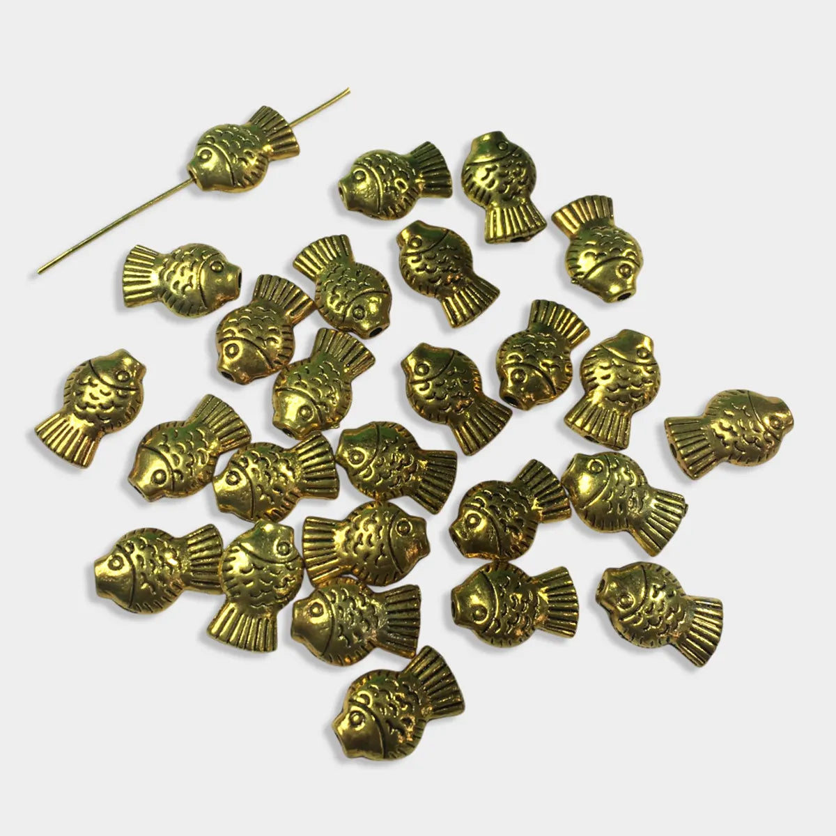 Jewellery Making Metal Charms - Findings (Gold Fish, Pack of  5 Pieces)