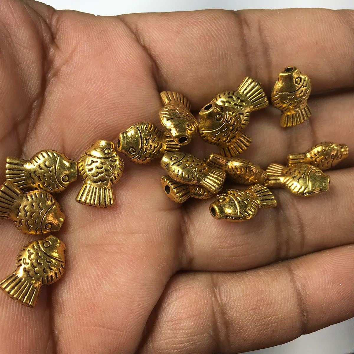 Jewellery Making Metal Charms - Findings (Gold Fish, Pack of  5 Pieces)