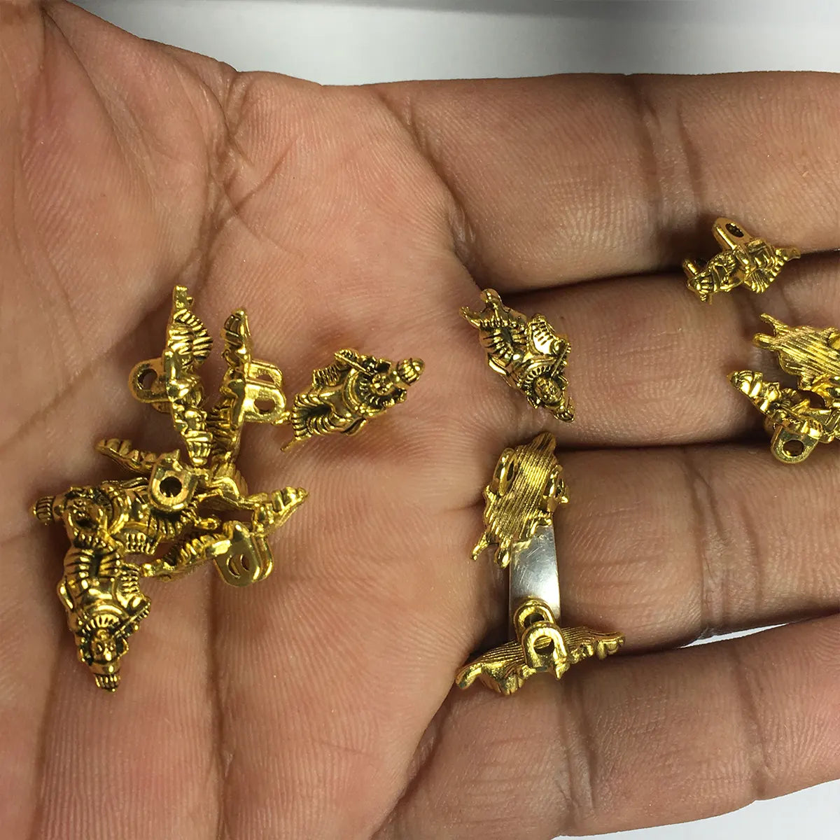 Jewellery Making Metal Charms - Findings (Gold Krishna, Pack of 10 Pieces)