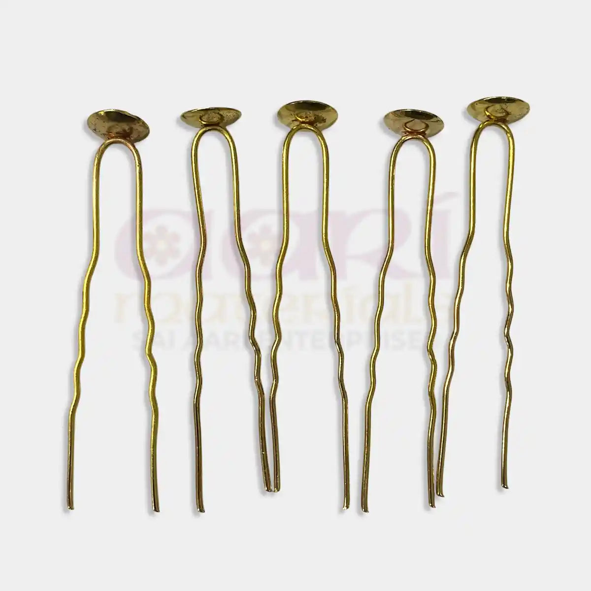 Juda U-Shaped With Cup Bobby Pins Gold Plated (Pack of 5pcs)