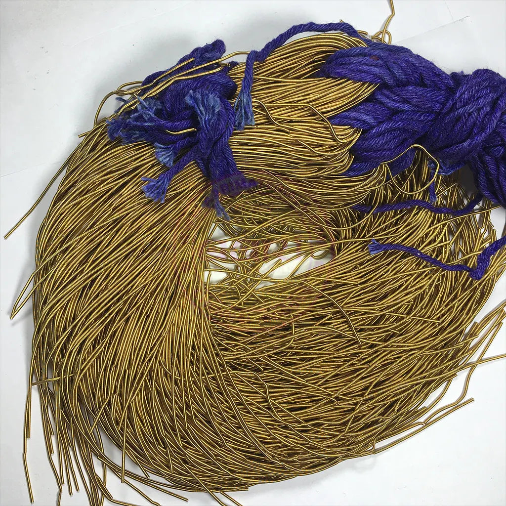 Zardosi or Dabka or French Metallic Wire1mm Antique Gold Color 1mm (15grams)