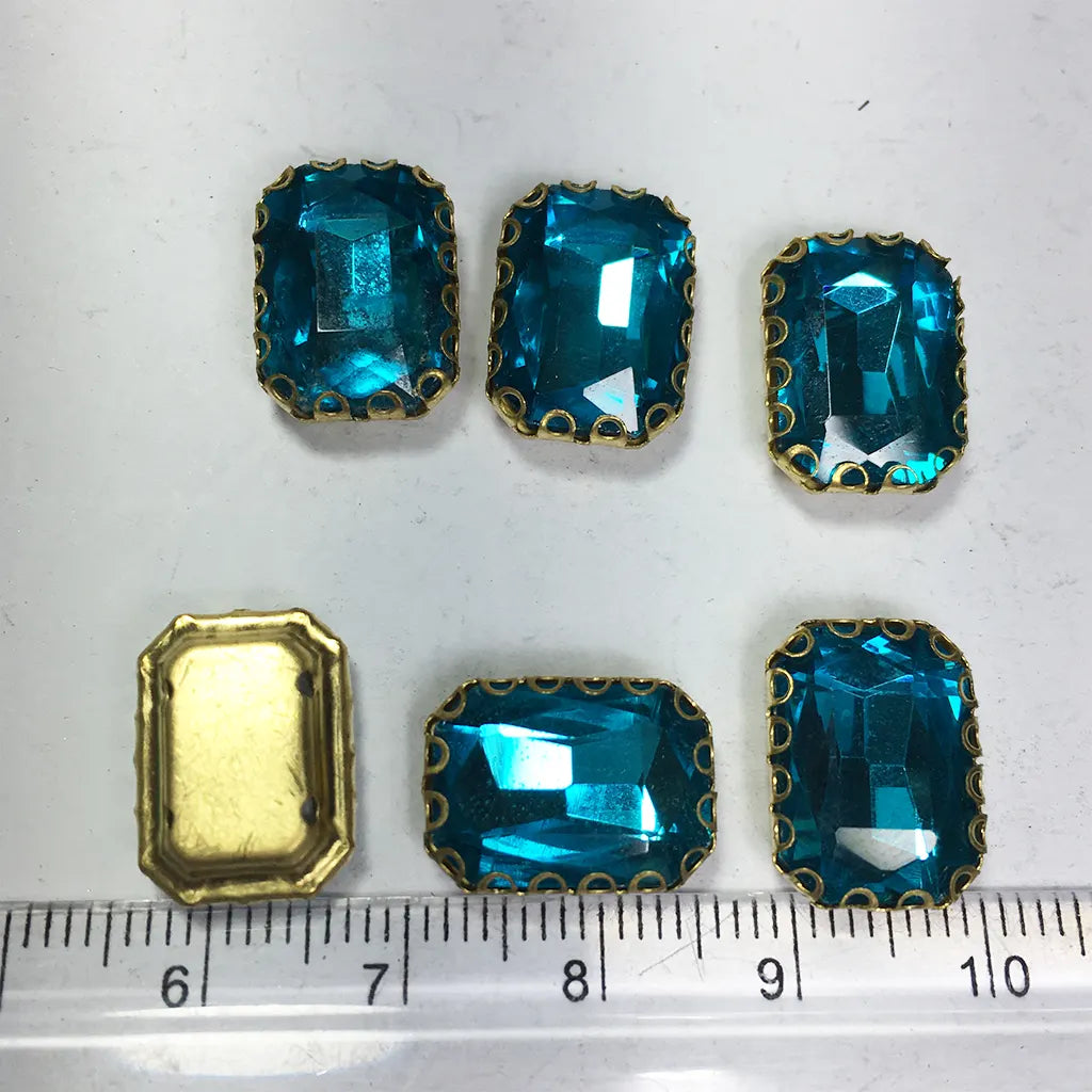 Kundan Clip Stone 14MMx10MM Rectangle Shape (1Piece)