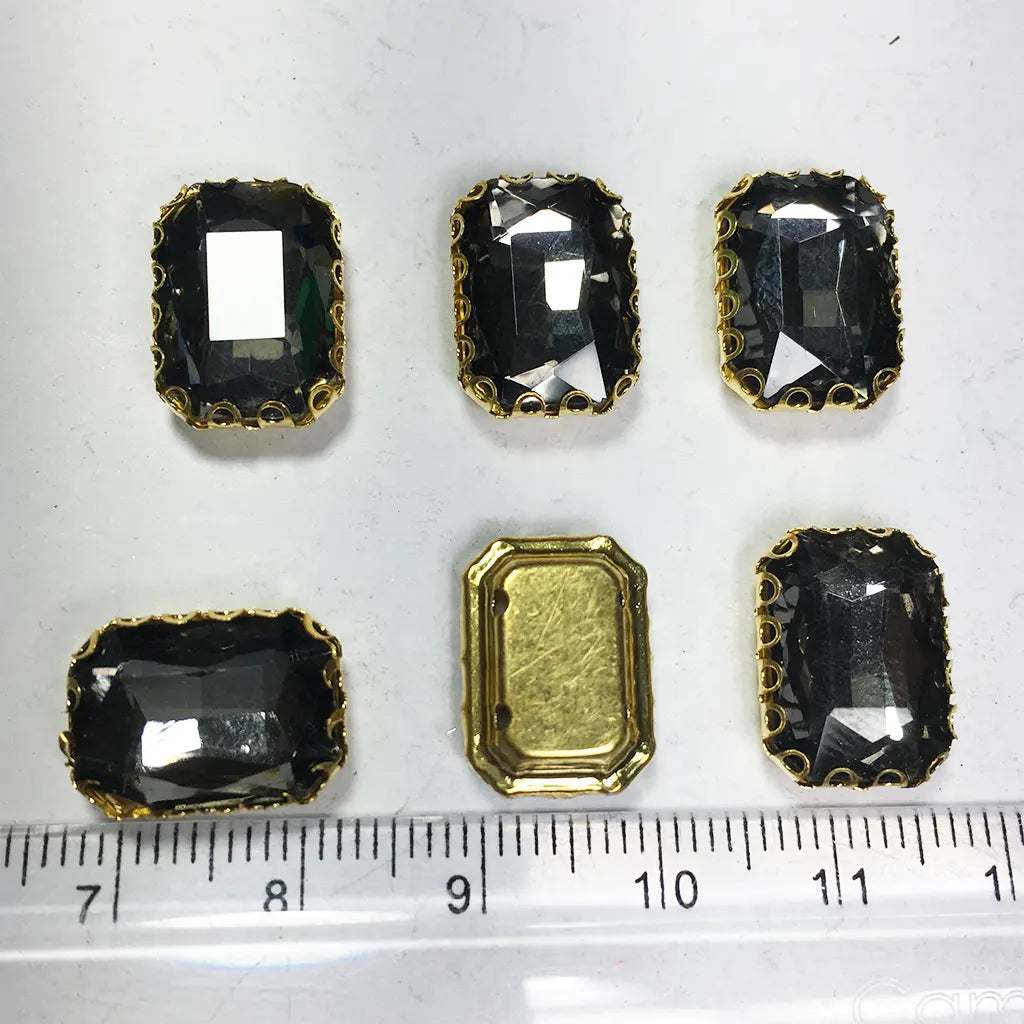 Kundan Clip Stone 14MMx10MM Rectangle Shape (1Piece)