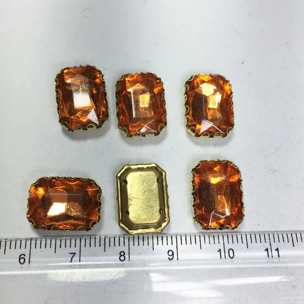 Kundan Clip Stone 14MMx10MM Rectangle Shape (1Piece)