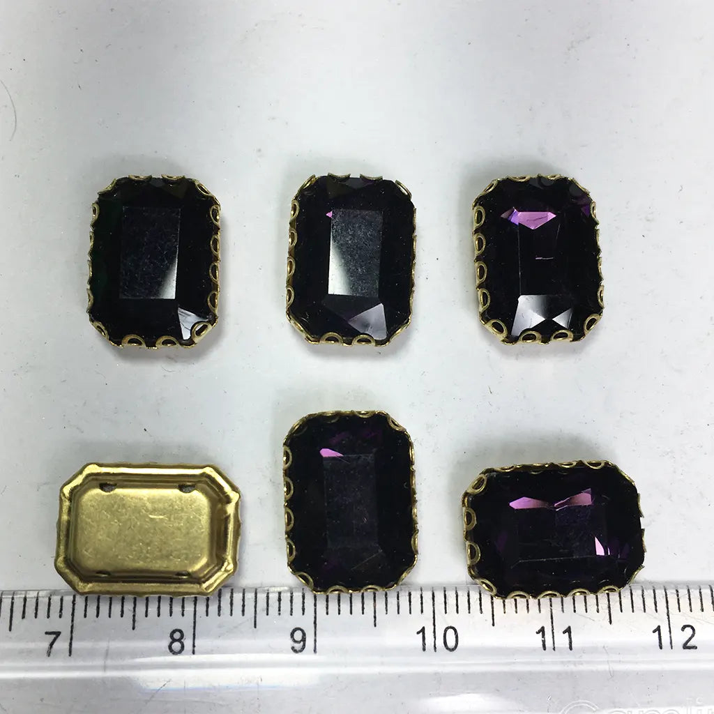 Kundan Clip Stone 14MMx10MM Rectangle Shape (1Piece)